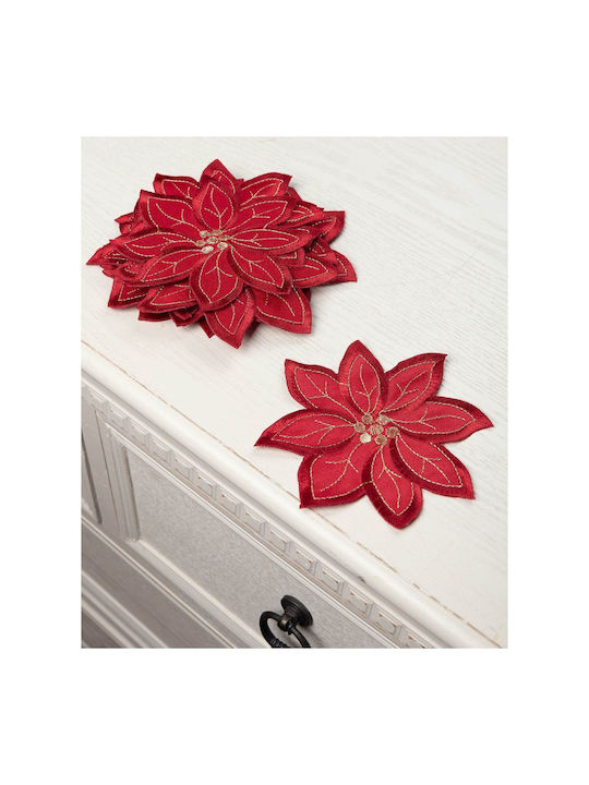 Silk Fashion Christmas Coaster Red 1pcs