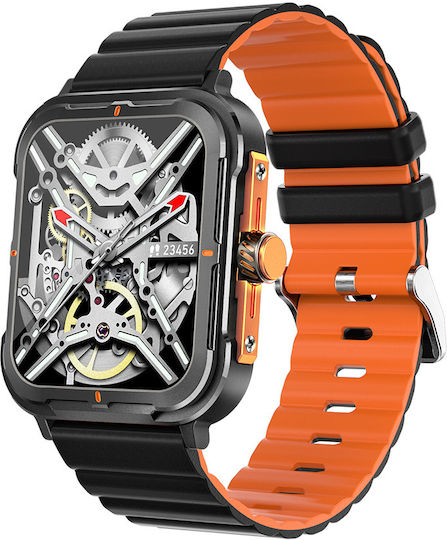 Strongcollection Idealstore Smartwatch Ecran Tactil de 1,83 Inch Notificări Mesaje Social Media Răspuns Apeluri Bluetooth Microfon Încorporat Difuzor Monitorizare Somn Tensiune Arterială Multi-sport IP67 Alarmă Android-iOS Ediția Neagră