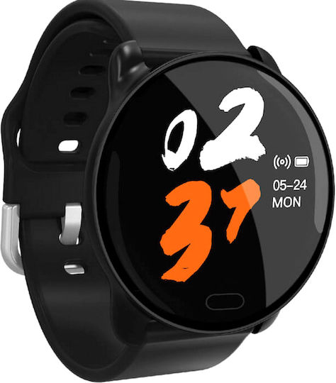 Brățară Fitness Smartwatch Ecran Complet 68 Brățară din Silicon Monitorizare Ritm Cardiac Monitorizare Somn Tensiune Arterială Notificări Apeluri Fb Sms Rezistent la Apă Ip67 Ecran Tactil Complet 1.23 Negru