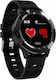 Idl Crimson Runner Smartwatch Black Silicone Strap Sports Modes Running Walking Cycling Call Alerts Heart Rate Sensor Social Media Notifications Color Black