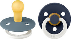Bibs Colour Round Pacifiers Rubber Petrol / Deep Space for 0+ months 2pcs