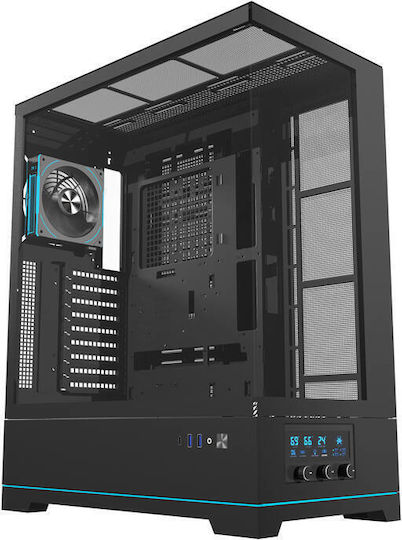 Darkflash DY451L PRO Геймърско бюро Midi Tower Компютърна кутия с RGB осветление Черен