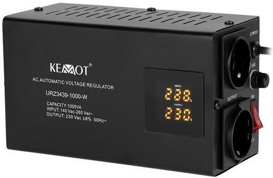 Stabilizator de Tensiune Automat 1000 Va 700 W 2 X Schuko 150 270 V Ac Monofazat 117 X 197 X 90 Mm
