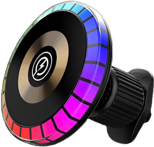 Suport Magnetic pentru Telefon Auto Idealstore Încărcare Wireless Model Universal Orice Tip de Telefon Lumină Ambientală RGB Multicolor pentru Jocuri