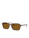Ray Ban Unisex Sunglasses with Brown Tartaruga Plastic Frame and Brown Lens