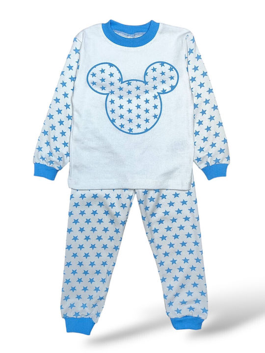 Babydom Kinder Schlafanzug Winterlich Ecru, Sea Blue, Hologram