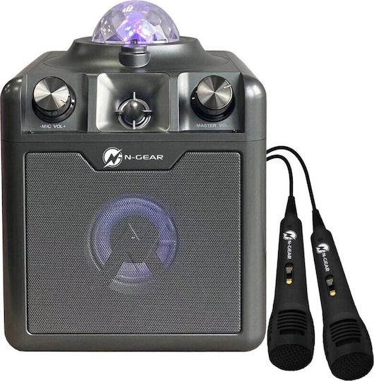 N-Gear Тонколона Караоке С Кабелни Микрофони И Светлинни Ефекти Disco Star 710 Space Сива
