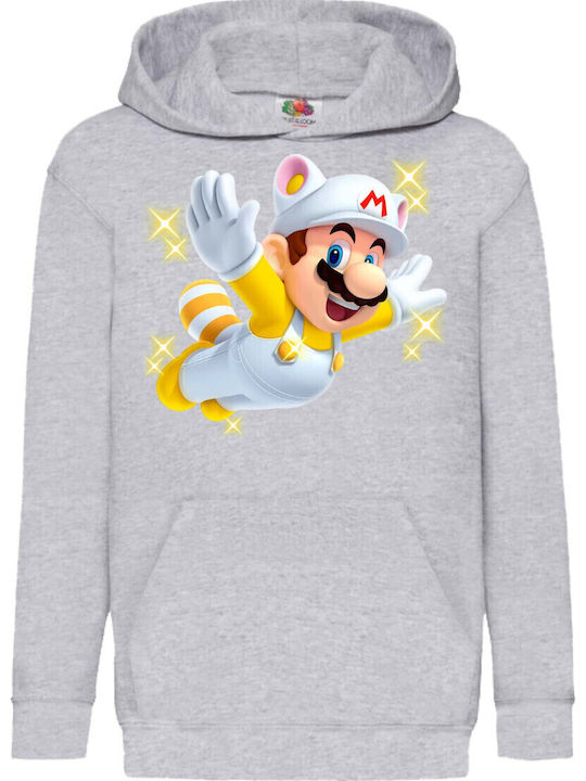 Παιδικό Φούτερ με Κουκούλα και Τσέπες Gray Super Mario Tralala Super Mario