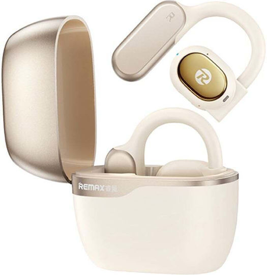 Remax P1 Open Ear Bluetooth Handsfree Ακουστικά με Αντοχή στον Ιδρώτα και Θήκη Φόρτισης Λευκά
