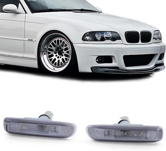 Carro 244107 Πλαϊνά Φλας Φτερού Bmw 3 E46 Sedan 99-01 Touring 99-01 Compact 01-04 Coupe 99-03 Λευκά 2 Τεμάχια