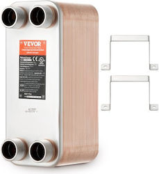 Топлообменник Vevor 50 плочи 4*1-1/4" Mnpt порта 5"x 12" запоен неръждаема стомана 316l Qhbshrq512506de54v0 Топлообменник Vevor 50 плочи 4*1-1/4" Mnpt порта 5"x 12" запоен неръждаема стомана 316l Qhbshrq512506de54v0