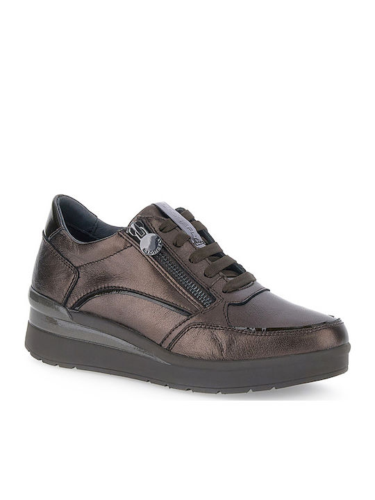 Laminated Γυναικεία Ανατομικά Sneakers Fern Brown