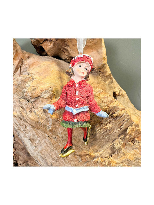 Hanging Figure Ornament Ceramic Red