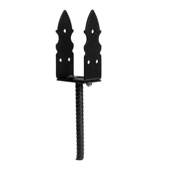 U-förmige Pfeilerstütze Betonbefestigung Strend Pro Asu2 Verstellbare Breite 0-100 mm Schwarz Dekorativ