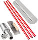 Gletieră de finisare cu mâner articulat 3 segmente Bullfloat Lipa oțel 900 x 200mm lungime 3 x 1.8 m
