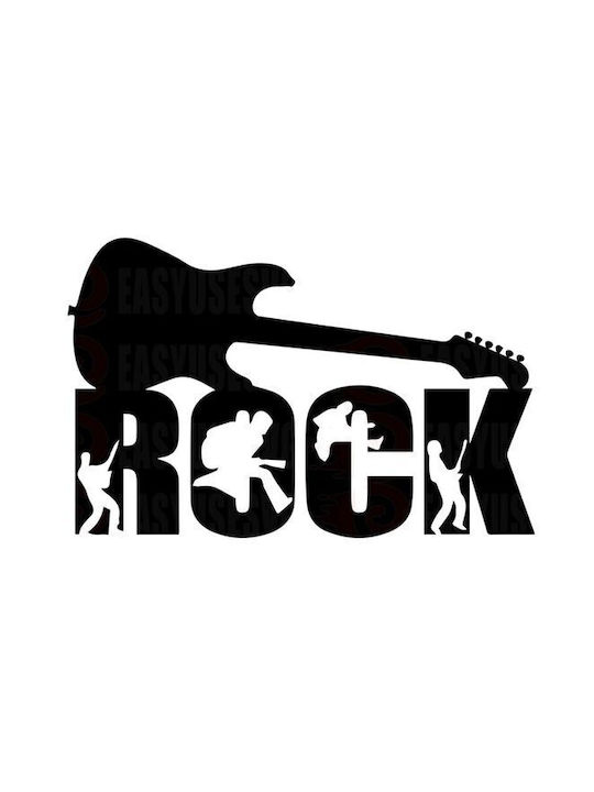 Decorațiune de Perete din Metal Chitară Rock Krodesign Kro-1256, 70 cm Lungime, Negru, 1.5 mm Grosime