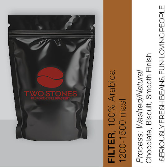 Twostones Coffee Roasters Arabica Haselnuss Gemahlener Filterkaffee 500g
