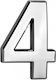 House Number Strend Pro Magichome Number 4 Pvc Silver 70x100mm 3d