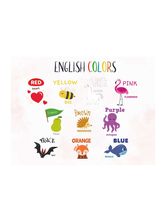 Educational Magnetic Fridge Mat Learn Colors Animals 60x100cm