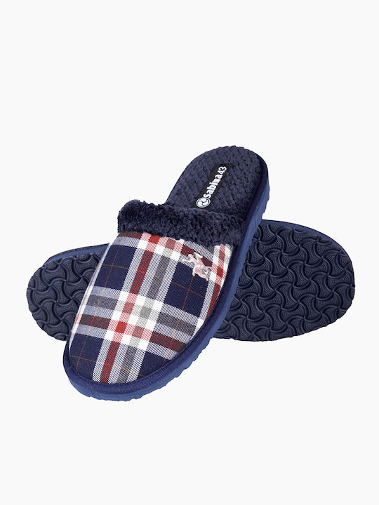 The Shoemart Χειμερινές Ανδρικές Παντόφλες Μπλε