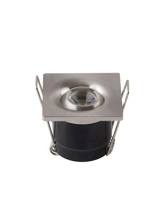 Laura Mat Chrome Led Ceiling Spot 1w 70lm Neutral Light 4200k Square 85-265v Aluminum