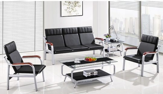 Alto Living Room Furniture Set 3-Seater & Armchair Black