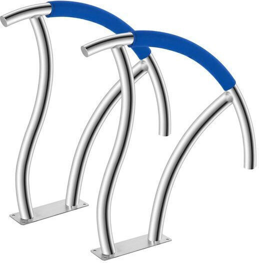 Set 2 Stainless Steel Pool Balustrades Size 76.2 X 76.2 Cm Capacity 170 Kg
