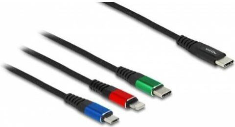 DeLock Regular USB to Lightning / Type-C / micro USB 1m Cable (86596)