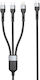 Regular USB to Lightning / Type-C / micro USB Cable Μαύρο 1m (40516)