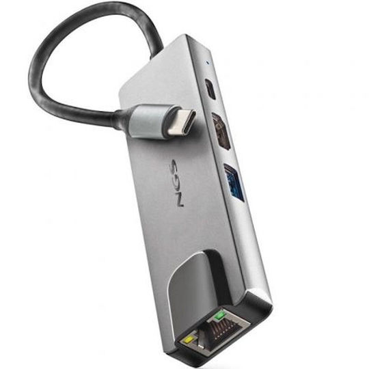NGS WonderDock USB-C Docking Station mit HDMI 4K PD Ethernet Gray