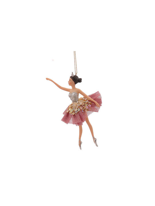 Hanging Ballerina Ornament Polyresin Fuchsia