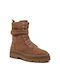 Leder Stiefeletten Damen Braun