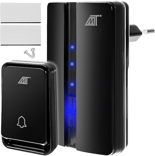 Optimo Smart Wireless Professional Doorbell Idealstore 150 M Range Water Resistant 3-level Volume Control 51 Polyphonic Sounds 90 Db Volume Black Color