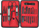 Idealstore Tungsteel Manicure Pedicure Set 15 Pieces Allergy-free Highest Quality Steel Universal Use Sturdy Case