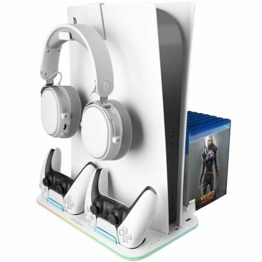 Mars Gaming Mps5b2 Βάση Φόρτισης για 2 χειριστήρια PS5 Slim Λευκή