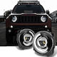 Μπροστινά Φανάρια Set Jeep Renegade 2014+ Drl Tube Lights Μαύρα H7 Manual Akkon