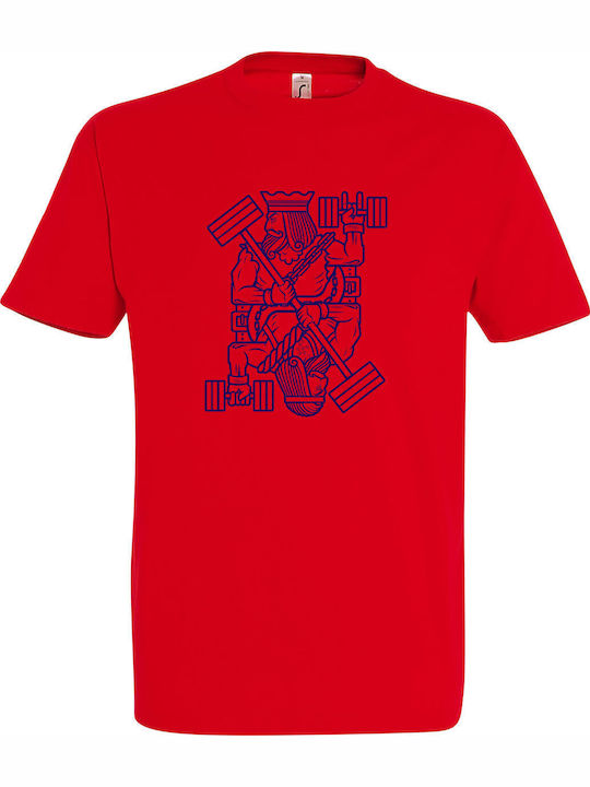 Powerlifting King Minimal Design T-shirt Rot Ba...