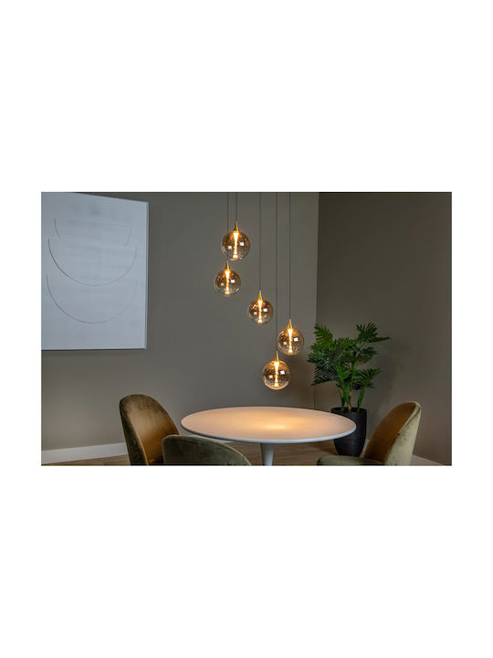 Lucide Lightning Κρεμαστό Φωτιστικό Μελί LED με Θερμό Λευκό Φως 48x48εκ.