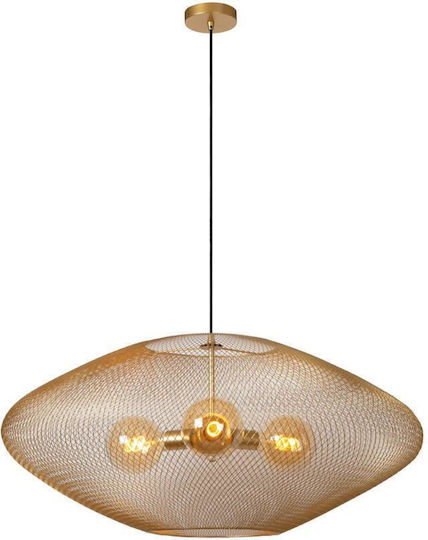 Lucide Lightning Mesh Hängelampe Gold 85x85cm.