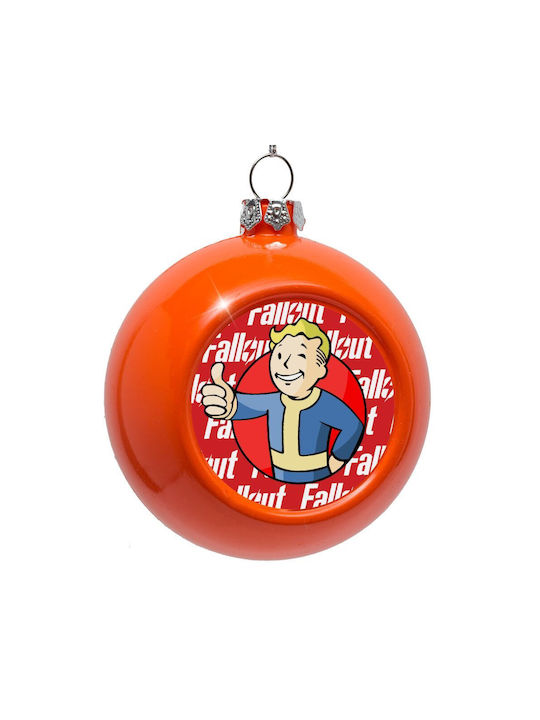 Fallout Vault Boy Hängendes Kugel Ornament Ornament Kunststoff Orange 8cm