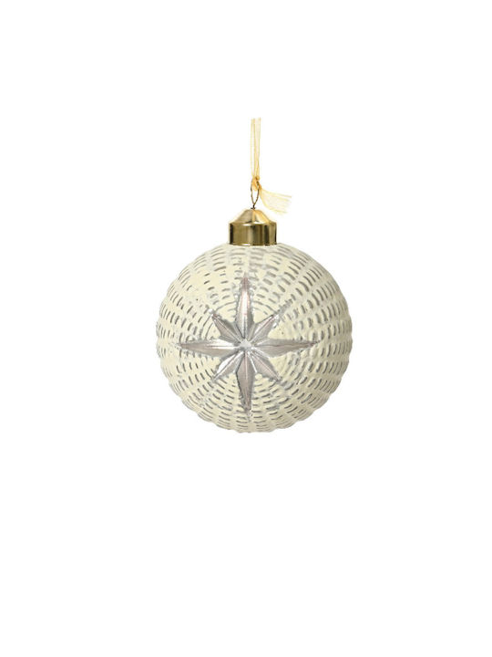 Hängendes Kugel Ornament Ornament Silber 8cm