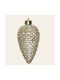 Hanging Ornament Pine Ecru with Glitter 4.5x8cm Set 6pcs