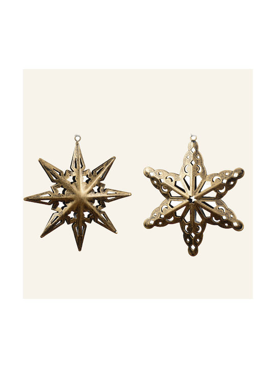 Hanging Ornament Star Metallic Gold 12x22cm A