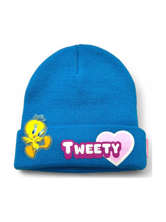 Tweety Kids Beanie Knitted Light Blue