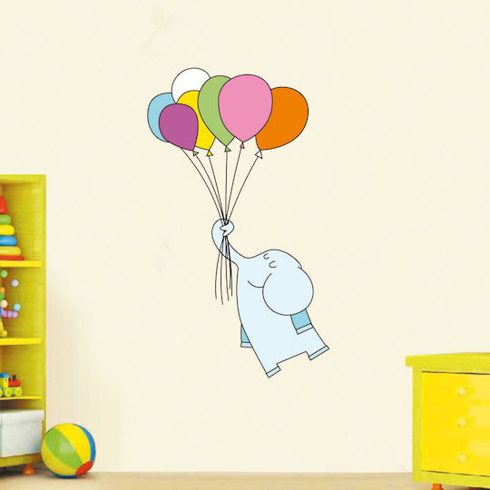 Kids Wall Sticker Flying Elephant Reverse Direction Inside Glass
