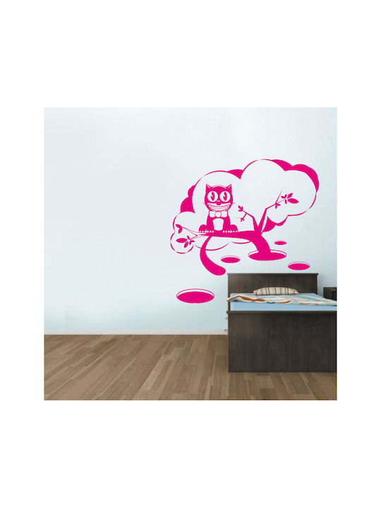 Kinder Wandsticker Grinsekatze Rot
