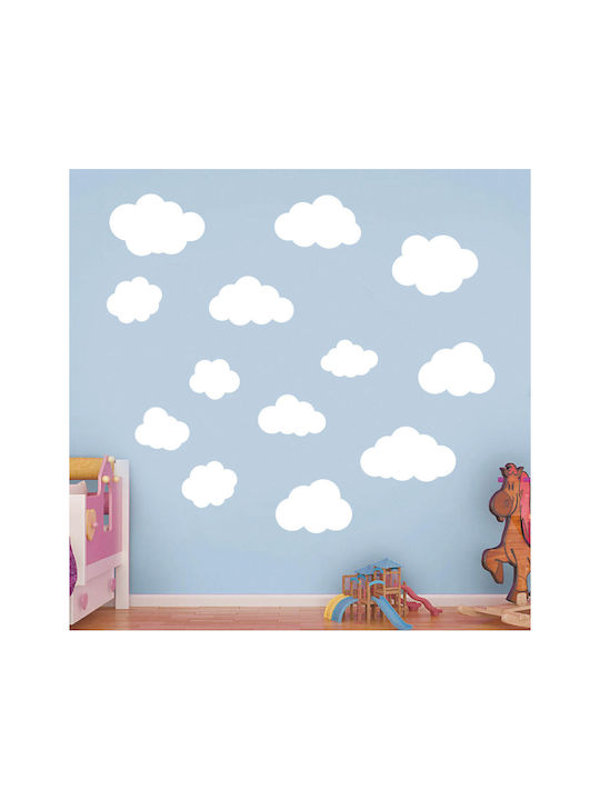 Kids Wall Sticker Set Green Clouds