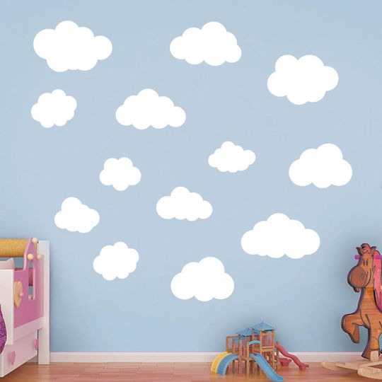 Kids Wall Sticker Set Green Clouds
