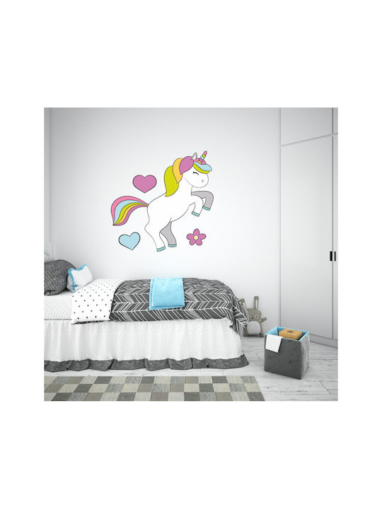 Autocolant de Perete pentru Copii Unicorn Fericit Direcție Inversă în Interiorul Geamului