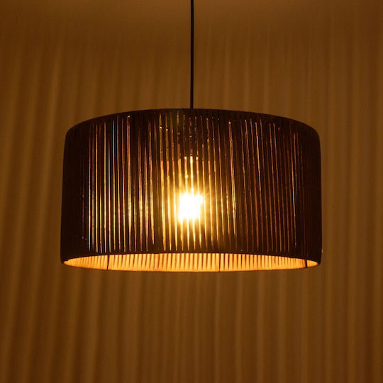 GloboStar Rattan Pendant Light Brown Boho with Socket E27 40x40x90cm